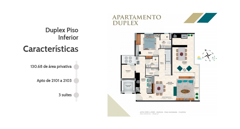 Francisco Cabral - Planta duplex-piso-inferior
